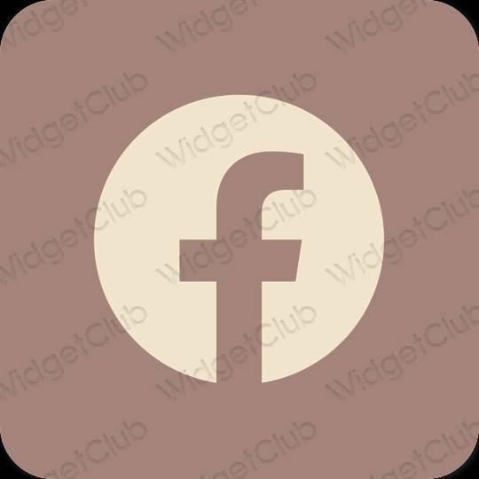 Esthétique brun Facebook icônes d'application