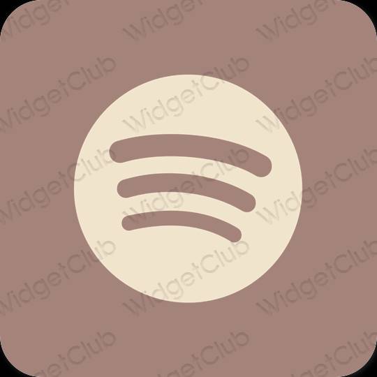 Estético Castanho Spotify ícones de aplicativos