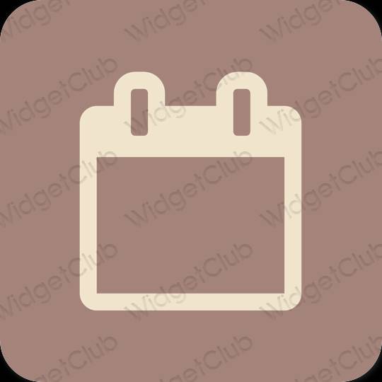 Æstetisk Brun Calendar app ikoner