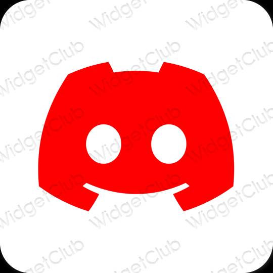 Esteetiline punane discord rakenduste ikoonid