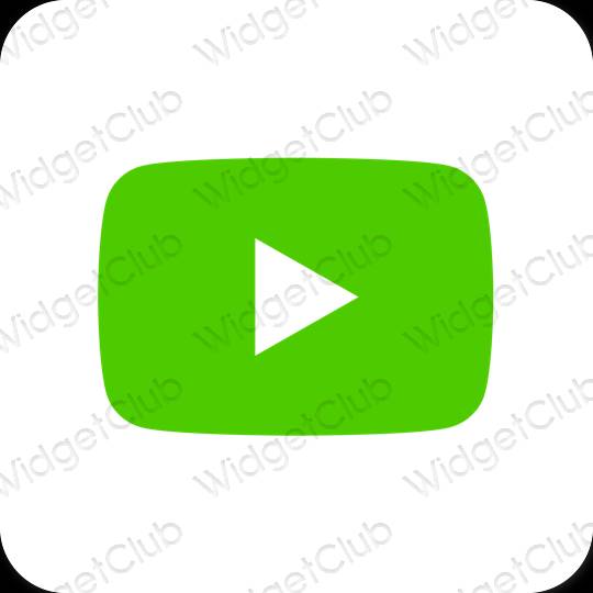 Aesthetic green Youtube app icons