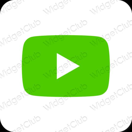 Estético verde Youtube ícones de aplicativos