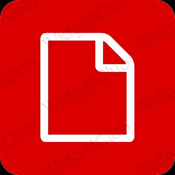 Æstetisk rød Files app ikoner