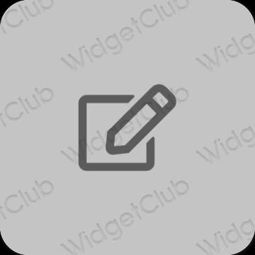 Estetis Abu-abu Notes ikon aplikasi