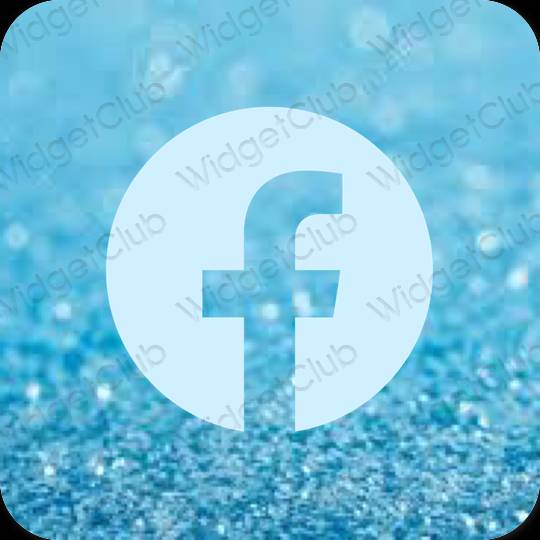 Естетичен пастелно синьо Facebook икони на приложения