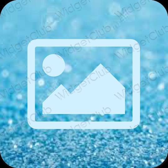 Estetický pastelově modrá Photos ikony aplikací