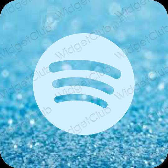 Estetický pastelově modrá Spotify ikony aplikací
