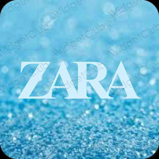 Estetinis pastelinė mėlyna ZARA programėlių piktogramos