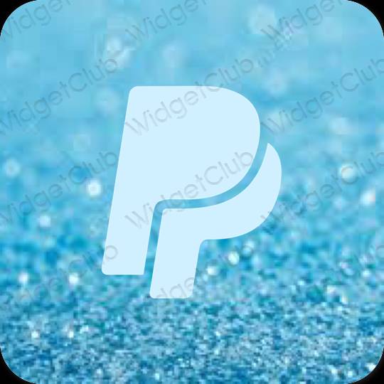 Estetické pastelovo modrá Paypal ikony aplikácií