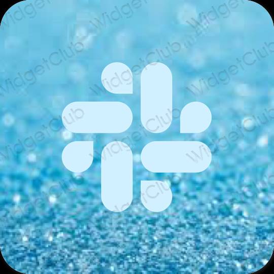 Estetik biru pastel Slack ikon aplikasi