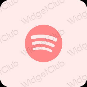 Естетски пастелно розе Spotify иконе апликација