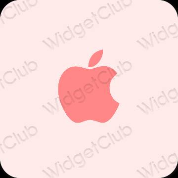 Aesthetic pastel pink Apple Store app icons