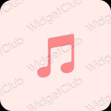 Естетичний пастельний рожевий Apple Music значки програм