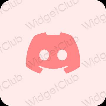 Estetis merah muda pastel discord ikon aplikasi