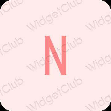 Estetic roz pastel Netflix pictogramele aplicației