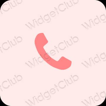 جمالي الوردي الباستيل Phone أيقونات التطبيق