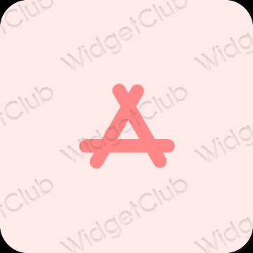 Estetický pastelově růžová AppStore ikony aplikací