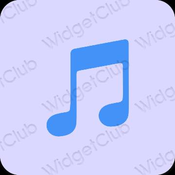 Estetsko pastelno modra LINE MUSIC ikone aplikacij