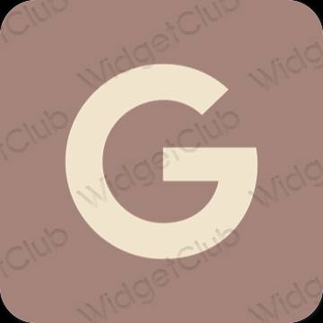 Естетичний коричневий Google значки програм