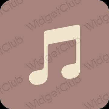 Esztétika barna Apple Music alkalmazás ikonok