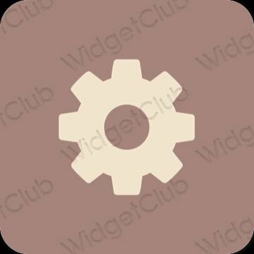 Estetisk brun Settings app ikoner