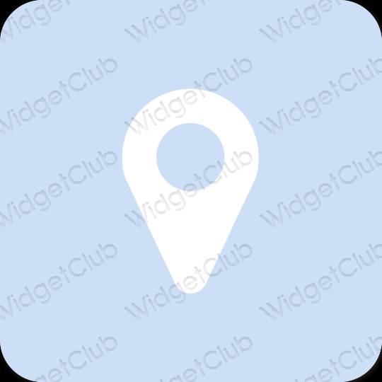 Estetsko pastelno modra Map ikone aplikacij