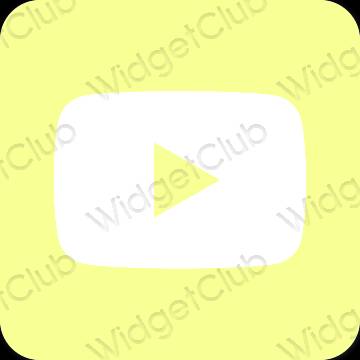 Estetické žltá Youtube ikony aplikácií