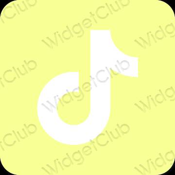 אֶסתֵטִי צהוב TikTok סמלי אפליקציה