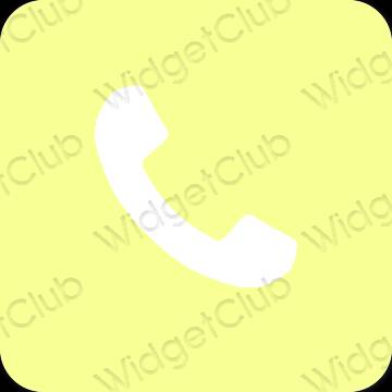 Stijlvol geel Phone app-pictogrammen
