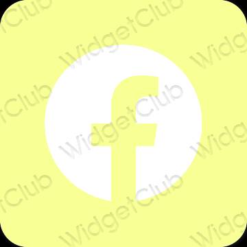 Estetisk gul Facebook app ikoner