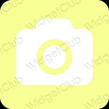 Thẩm mỹ màu vàng Camera biểu tượng ứng dụng