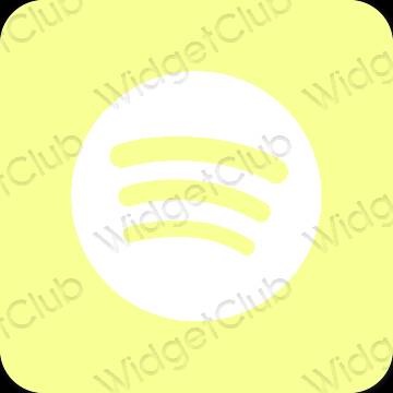 Estetický žlutá Spotify ikony aplikací