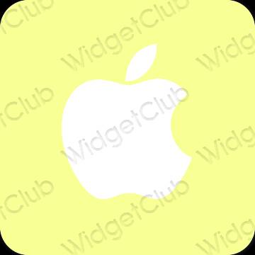 Aesthetic yellow Apple Store app icons