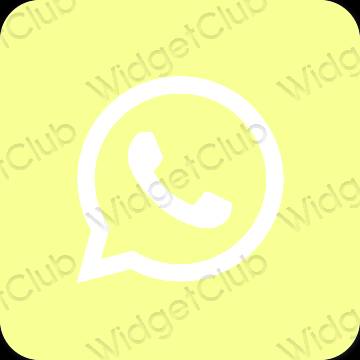 Ესთეტიური ყვითელი WhatsApp აპლიკაციის ხატები