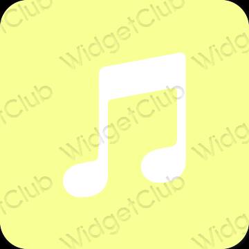 אֶסתֵטִי צהוב Apple Music סמלי אפליקציה
