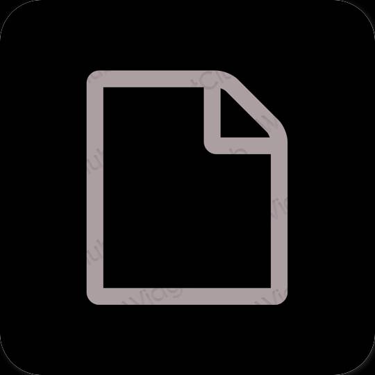 Estético Preto Notes ícones de aplicativos