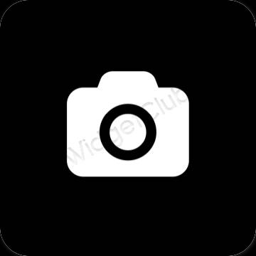 Esthétique noir Camera icônes d'application