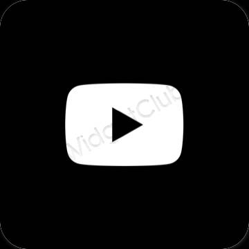 Esthétique noir Youtube icônes d'application