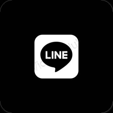 Estetsko Črna LINE ikone aplikacij