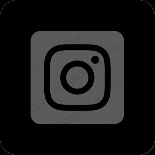 Αισθητικός γκρί Instagram εικονίδια εφαρμογών