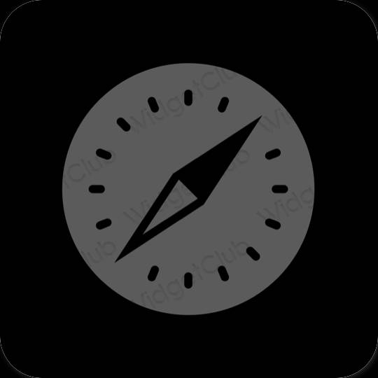 Estetické sivá Safari ikony aplikácií