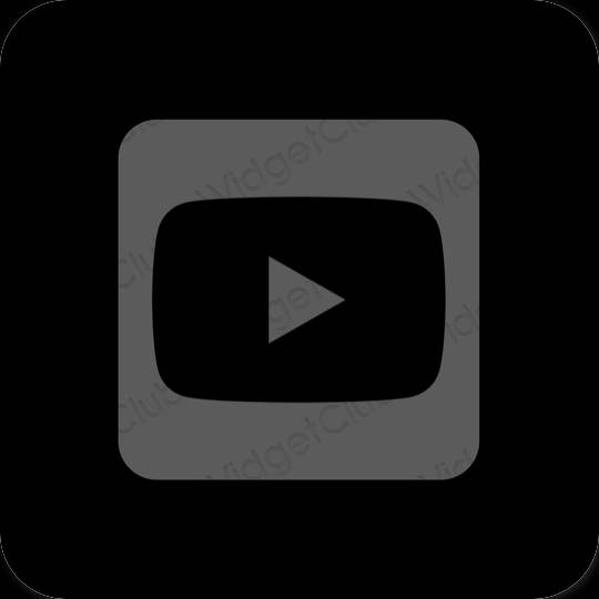 Estético Preto Youtube ícones de aplicativos
