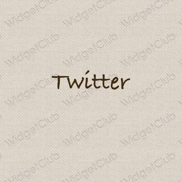 Estetski bež Twitter ikone aplikacija