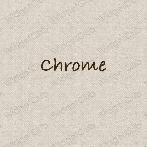 Ästhetisch Beige Chrome App-Symbole