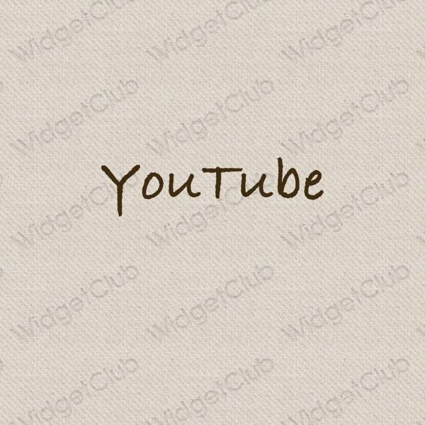 Estetické béžová Youtube ikony aplikácií