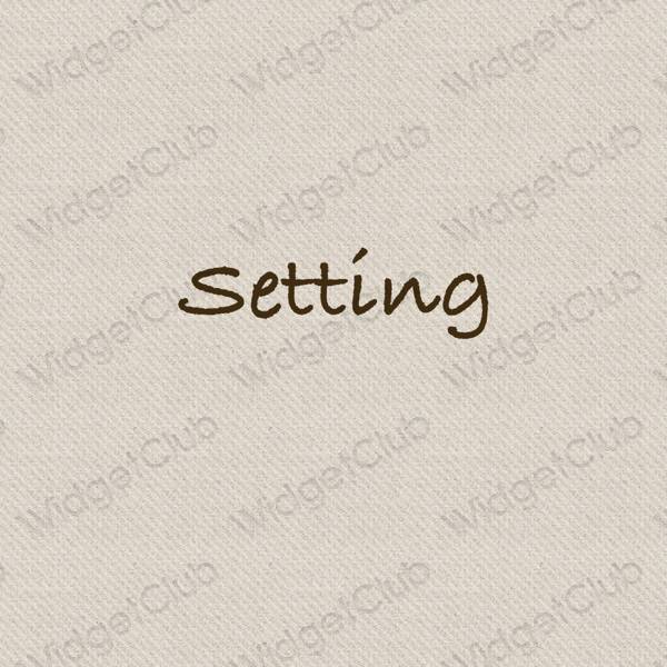 Estetski bež Settings ikone aplikacija