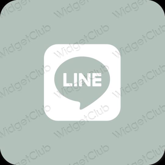 Estetis hijau LINE ikon aplikasi