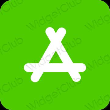 جمالي لون أخضر AppStore أيقونات التطبيق