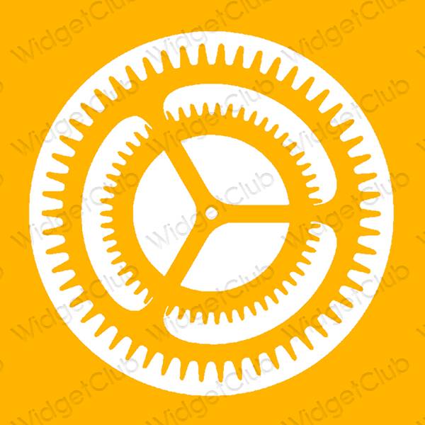 Aesthetic orange Settings app icons