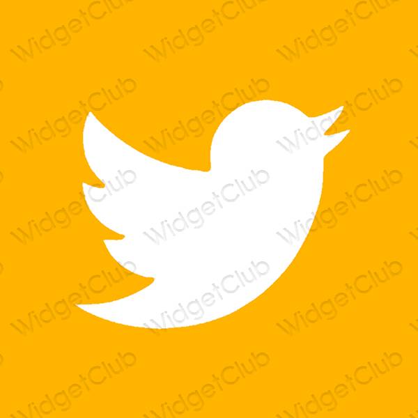 Естетичен оранжево Twitter икони на приложения
